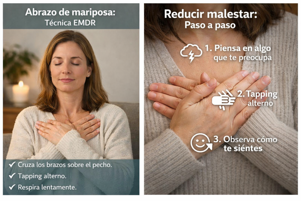 tecnica abrazo mariposa para combatir ansiedad